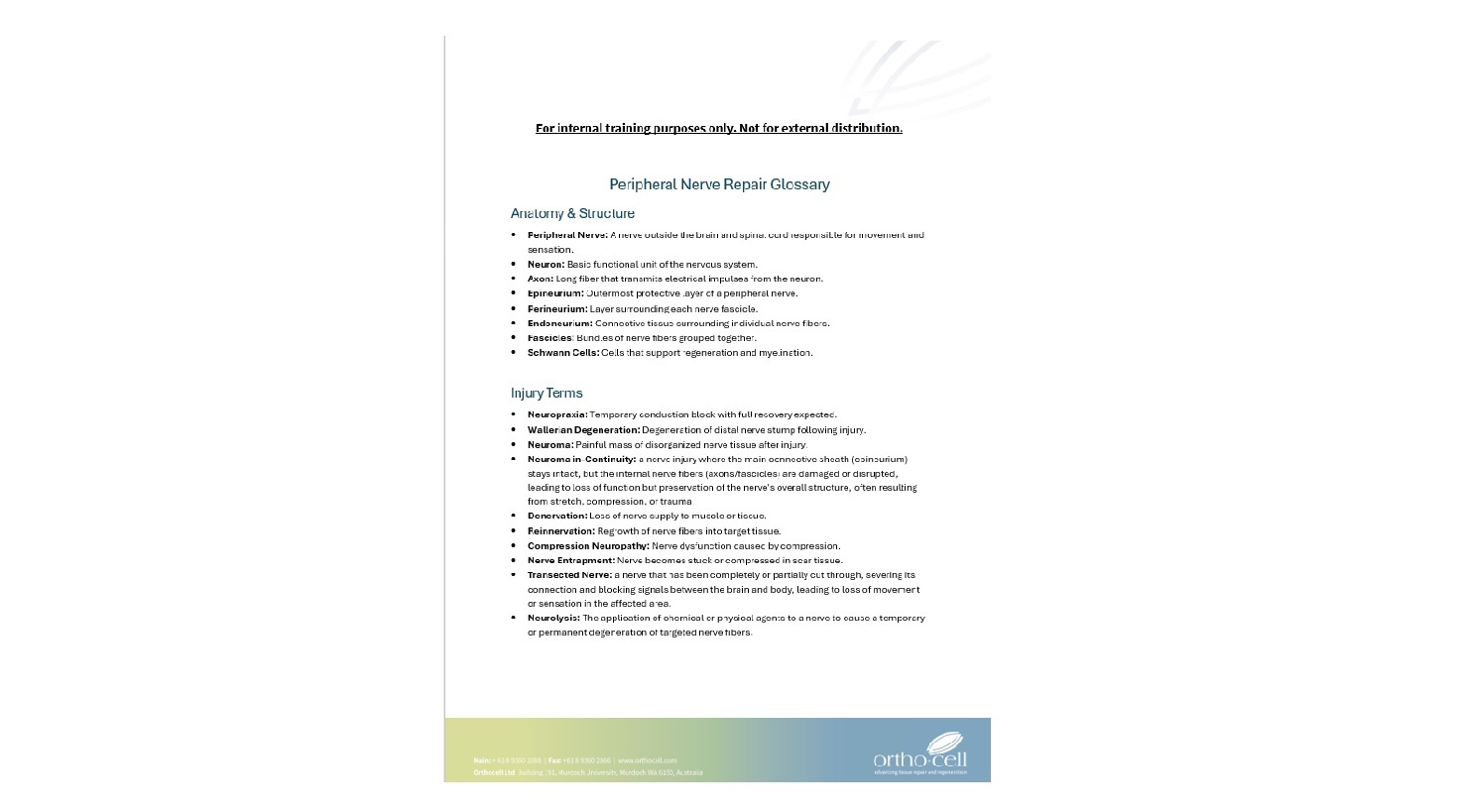 Peripheral Nerve Glossary