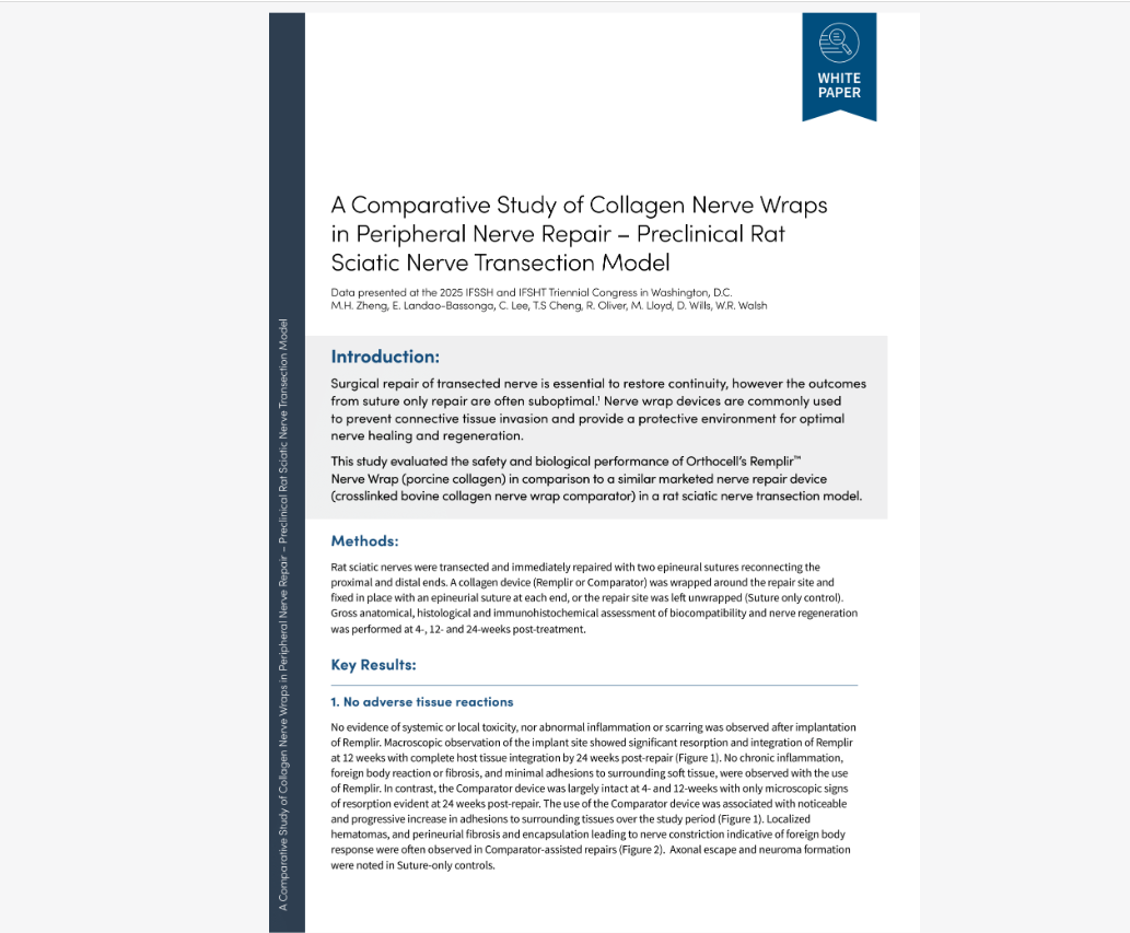 Whitepaper Comparartive Study of Collagen Nerve Wraps